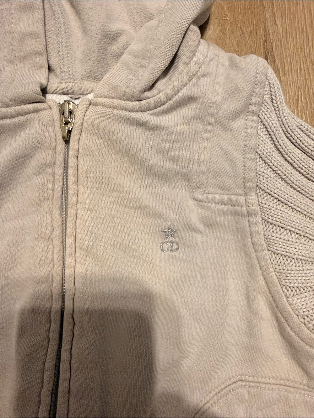 Baby Dior Light Gray Hooded Jacket for Kids - Picture 2 of 6